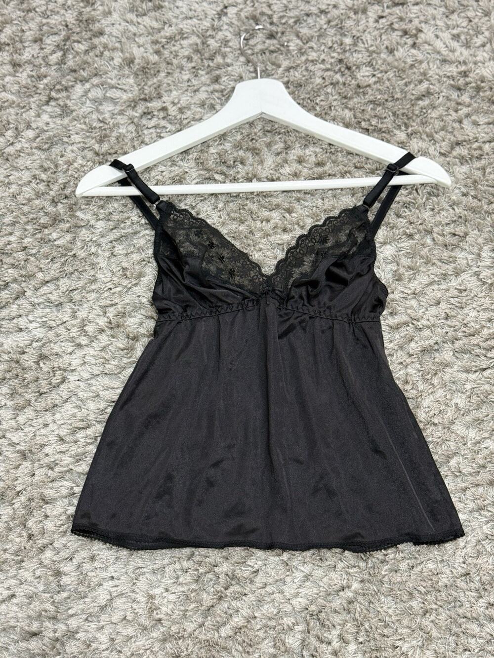 Vintage Sears Babydoll Tank Women’s Size 34 Lace Lingerie 90s Cami Whimsigoth